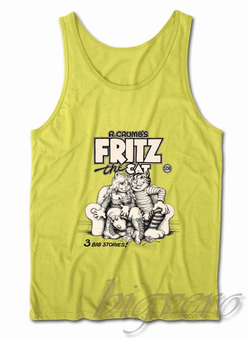 Fritz The Cat Retro Tank Top Yellow