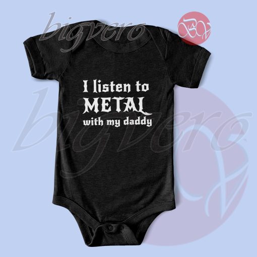 Listening to Metal With My Dad Baby Bodysuits Black