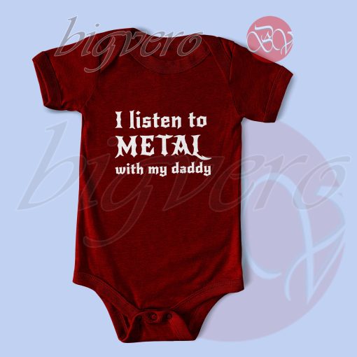Listening to Metal With My Dad Baby Bodysuits Maroon