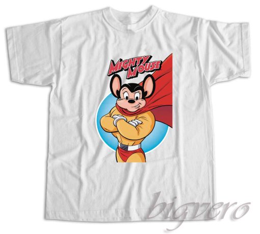 Mighty Mouse Character T-Shirt White