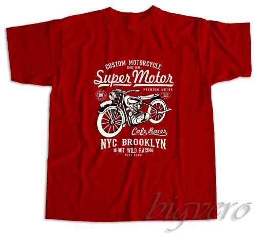Super Motorcycle NYC Brooklyn T-Shirt Red
