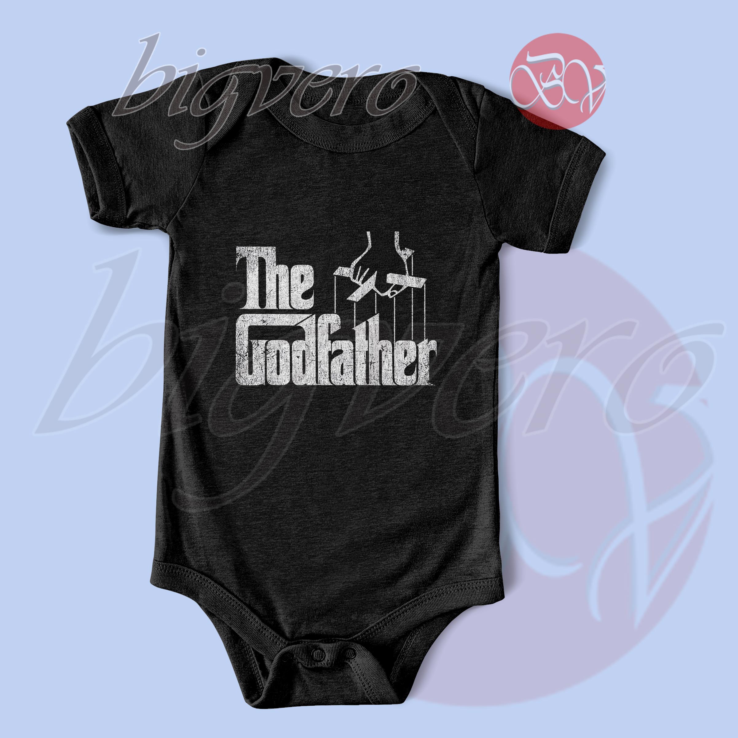 thumbnail interactive-video image 1 of Funny Godchild Baby Bodysuit – 'Under Protection Of Godfather' Babygrow, Christening Gift 1 of 4