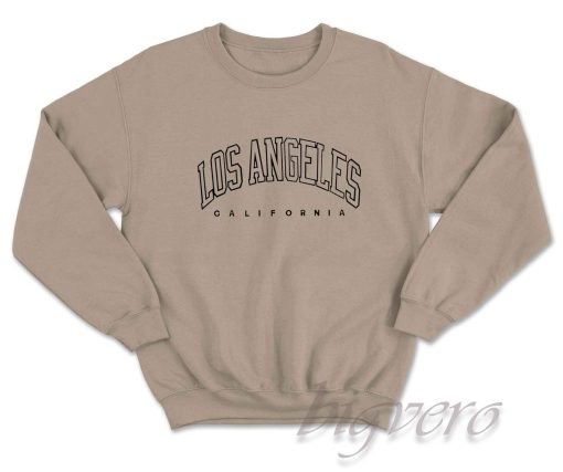 Los Angeles California Sweatshirt Khaki