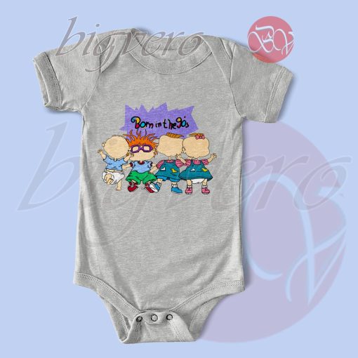 Born In The 90's Rugrats Baby Bodysuits Color Light Grey