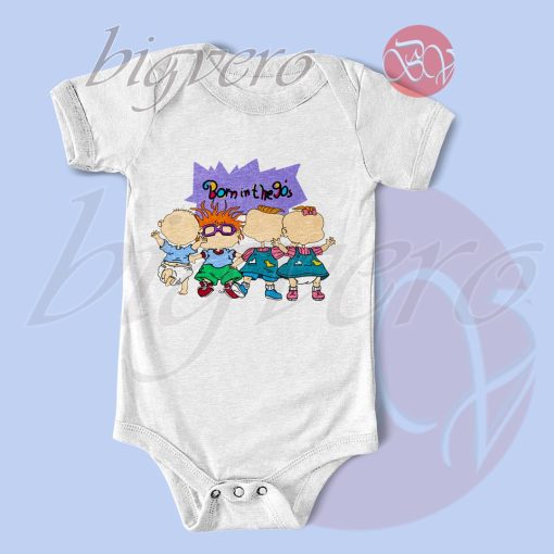 Born In The 90's Rugrats Baby Bodysuits Color White