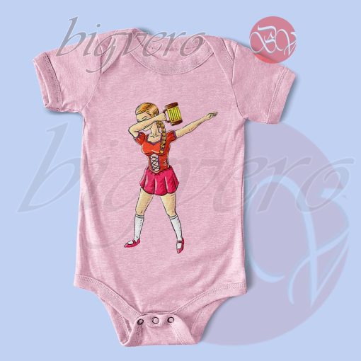 Bavarian Dab Dance Baby Bodysuits Color Baby Pink