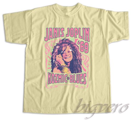 Janis Joplin Kozmic Blues T-Shirt Color Cream