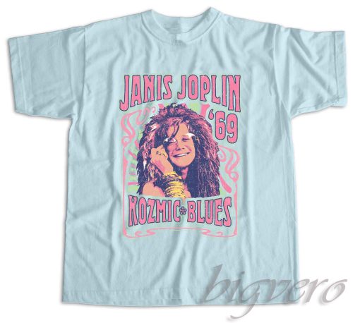 Janis Joplin Kozmic Blues T-Shirt Color Light Blue