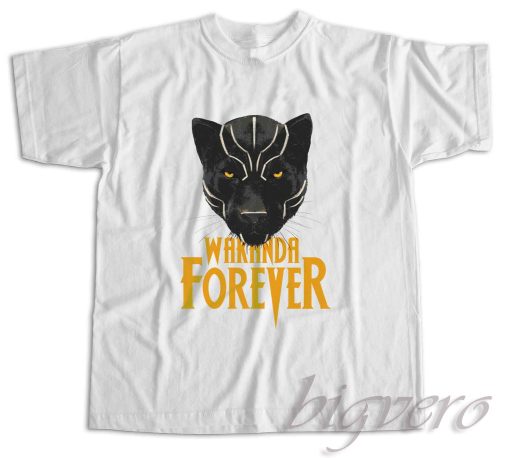 Black Panther Wakanda Forever T-Shirt Color White