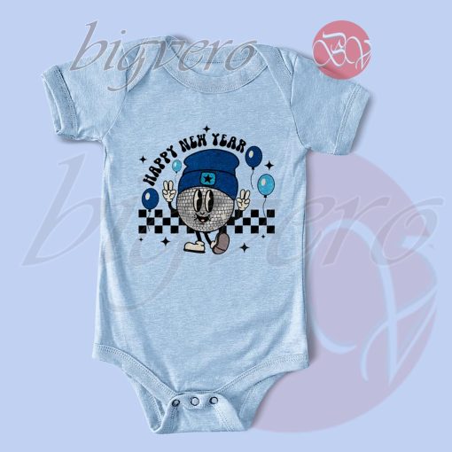 Happy New Years Baby Bodysuits Color Light Blue