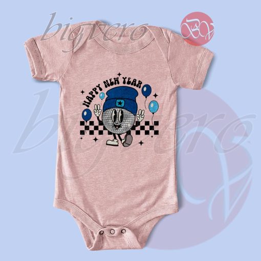Happy New Years Baby Bodysuits Color Pink