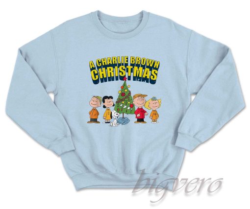 Charlie Brown Christmas Sweatshirt Color Light Blue