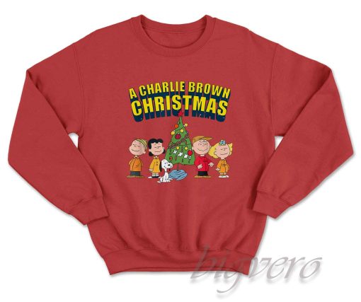 Charlie Brown Christmas Sweatshirt Color Red