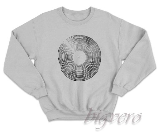 Music Lover Vinyl Record Sweatshirt Color Grey