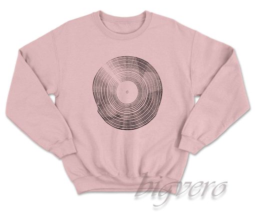 Music Lover Vinyl Record Sweatshirt Color Pink