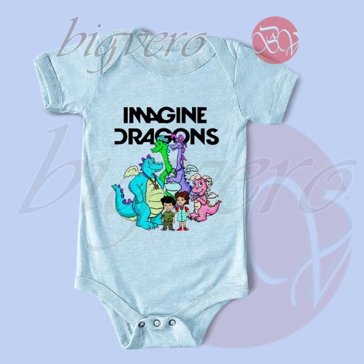 Imagine Dragons Dinosaur Band Baby Bodysuits Color Light Blue