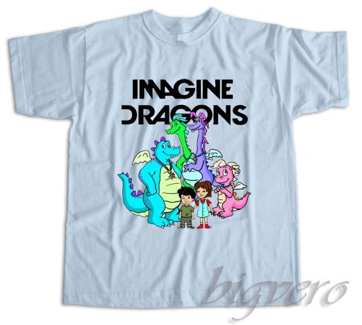 Imagine Dragons Dinosaur Band T-Shirt Color Light Blue