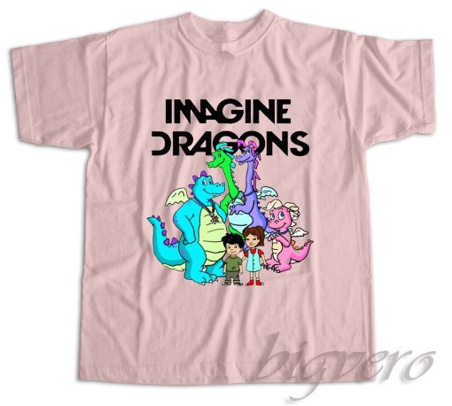 Imagine Dragons Dinosaur Band T-Shirt Color Pink