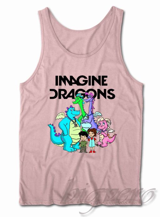 Imagine Dragons Dinosaur Band Tank Top Color Pink