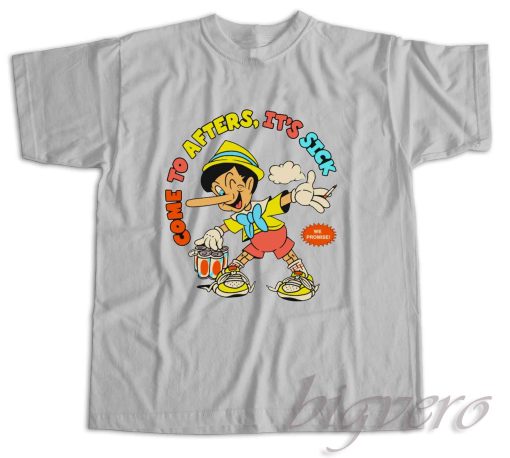 Pinocchio Come To After It's Sick T-Shirt Color Grey