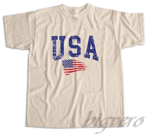 USA Flag 4th of July T-Shirt Color Cream
