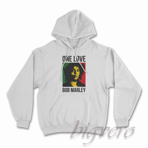 Bob Marley One Love Hoodie Color White